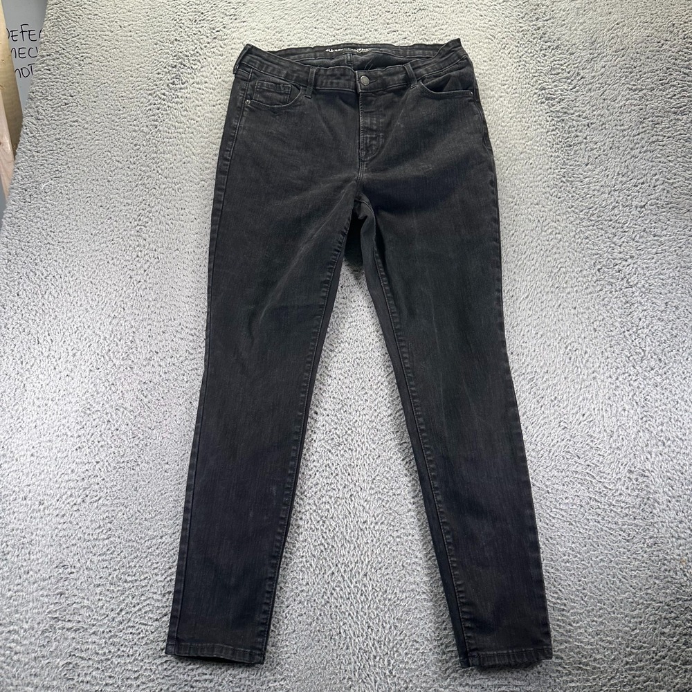 Old Navy Rockstar Jeans Womens 16 Black Cotton Denim Skinny Streetwear Stretch